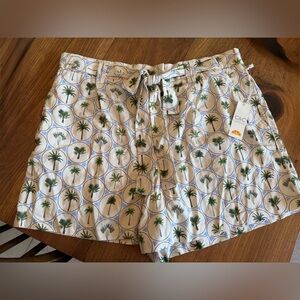 C&C California palm tree linen shorts XL NEW with tags smoke pet free home